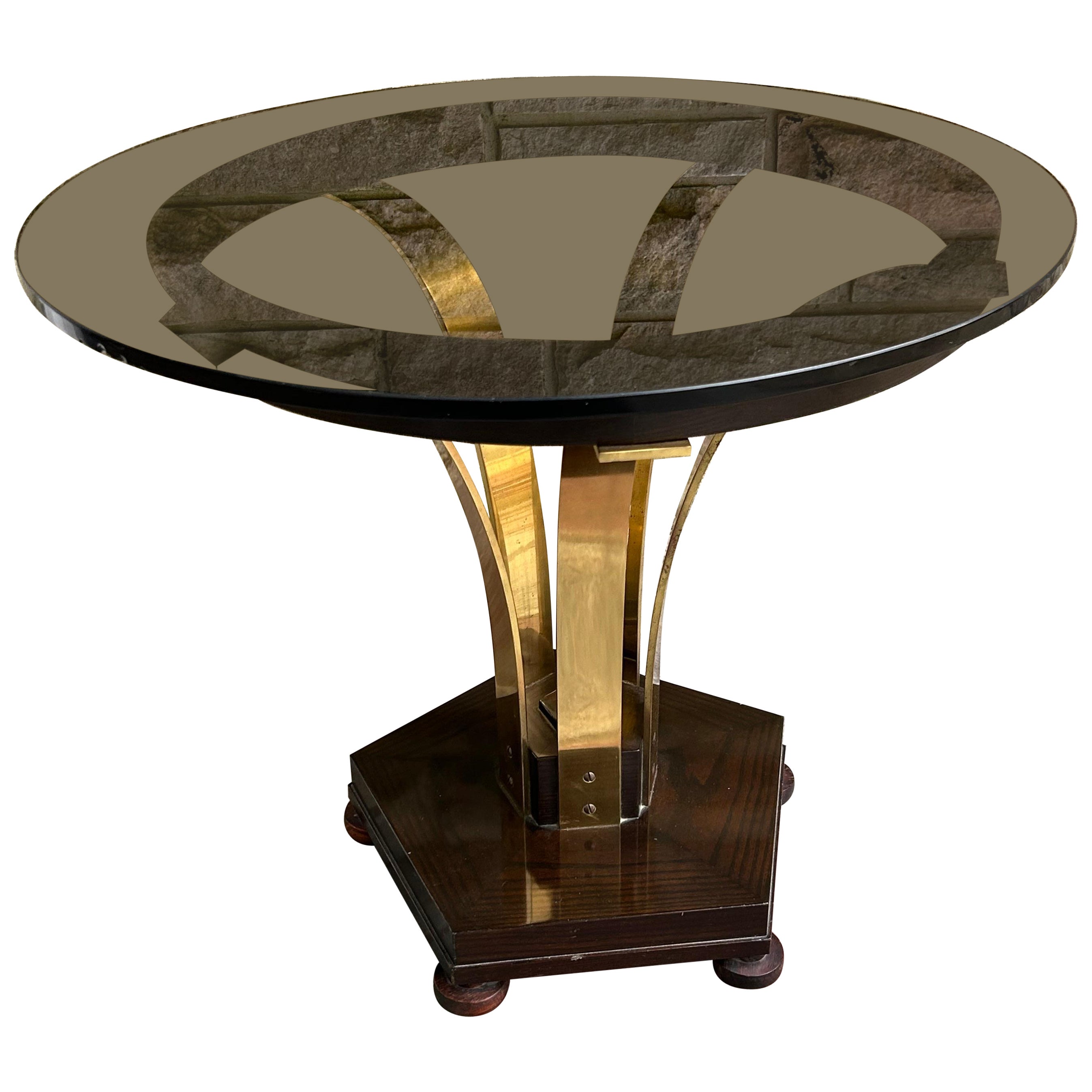 Magnificent Pentagonal Edward Wormley Dunbar Bronze Side Table Mid-Century For Sale