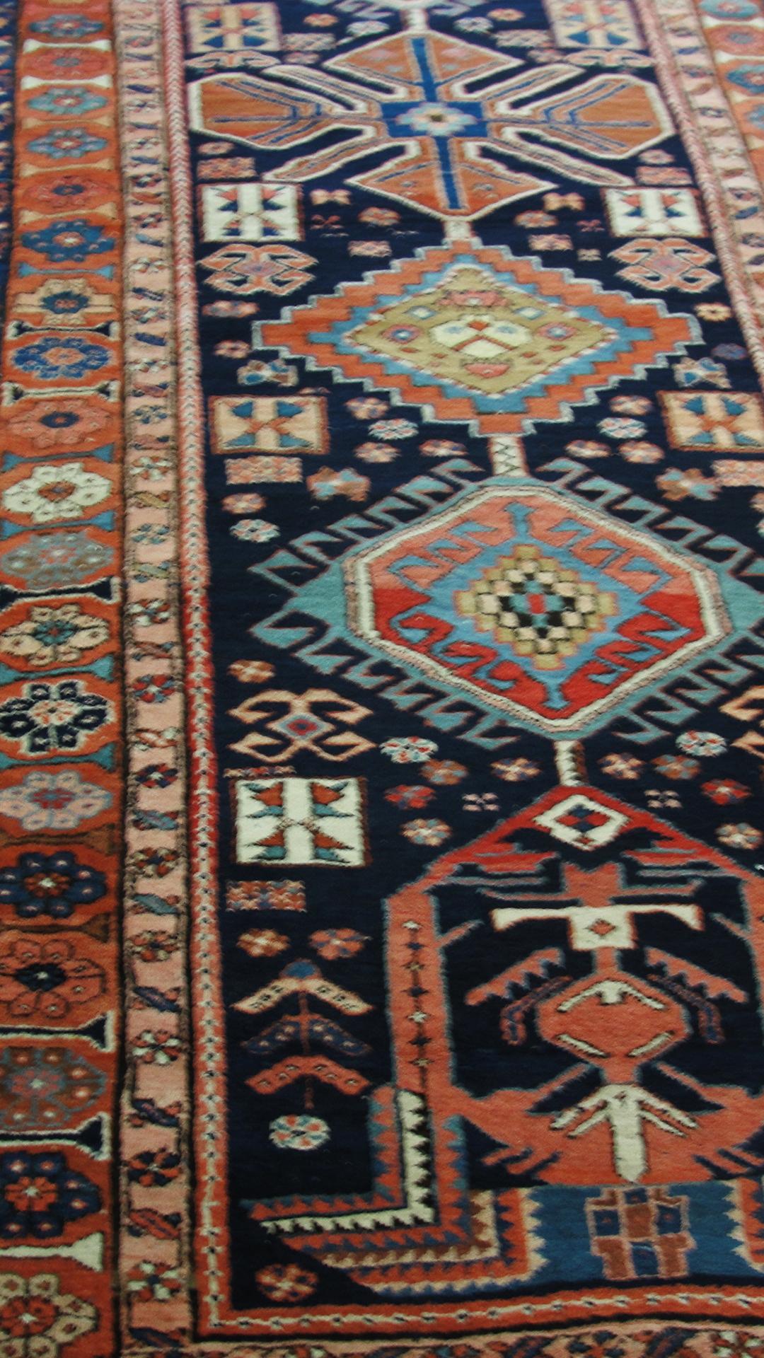 Hand-Knotted Magnificent Persian Heriz Runner