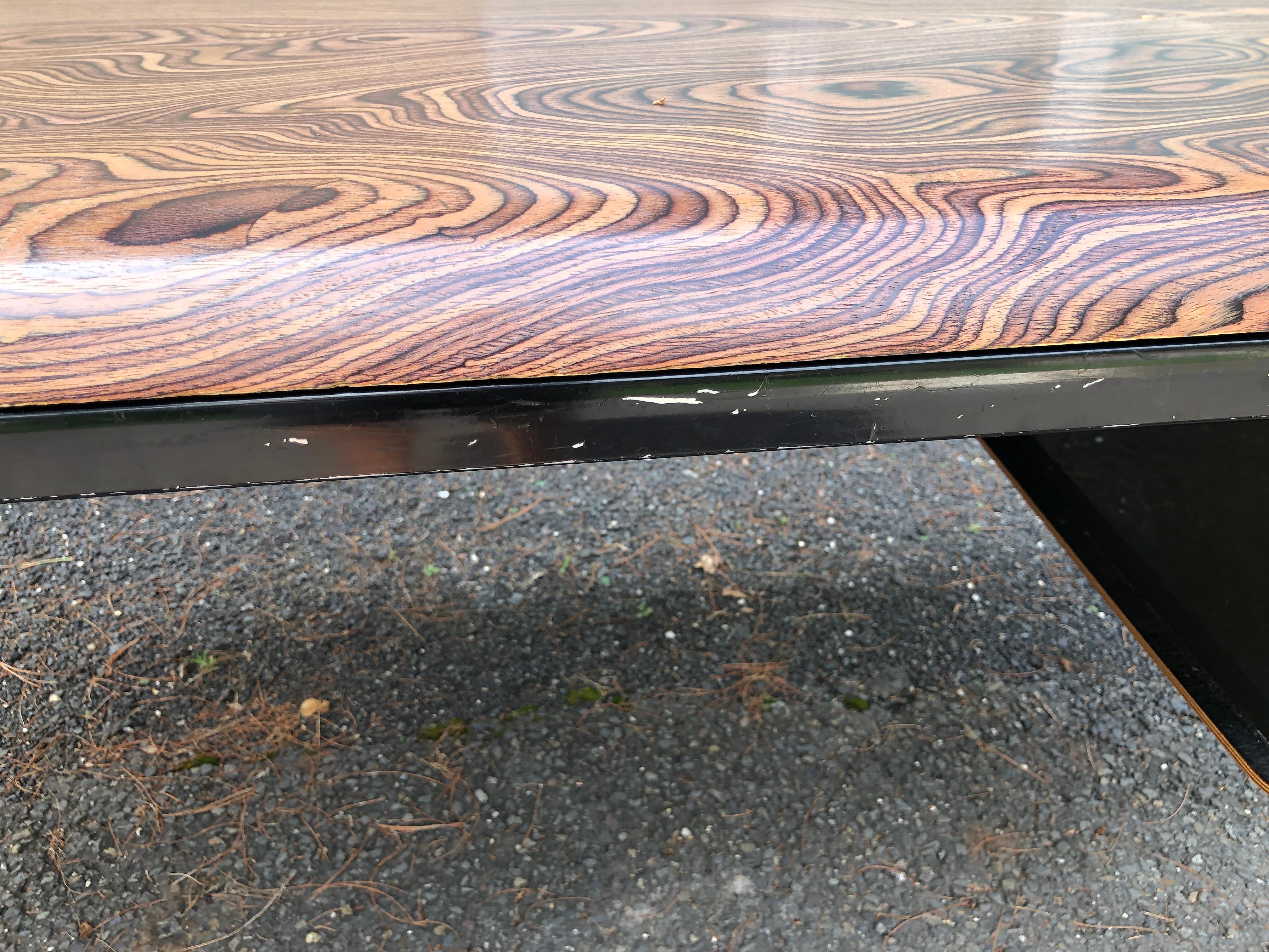 Magnificent Peter Protzman Zebra Wood Chrome Desk Mid Century Modern  For Sale 6