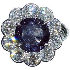 Magnificent Platinum Ring with 2.49 Carat Alexandrite