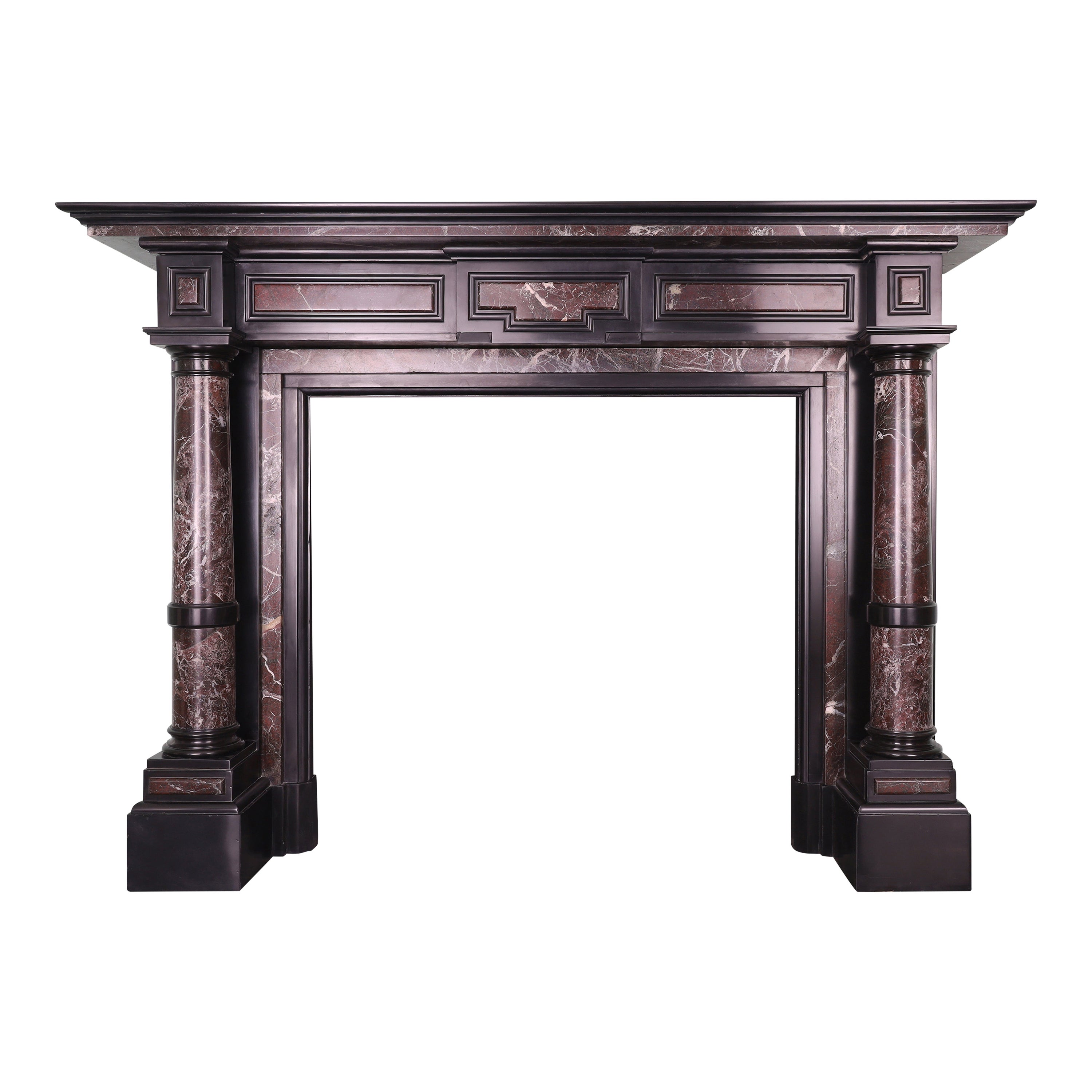 Magnificent Polished Belgium Black Chimneypiece For Sale