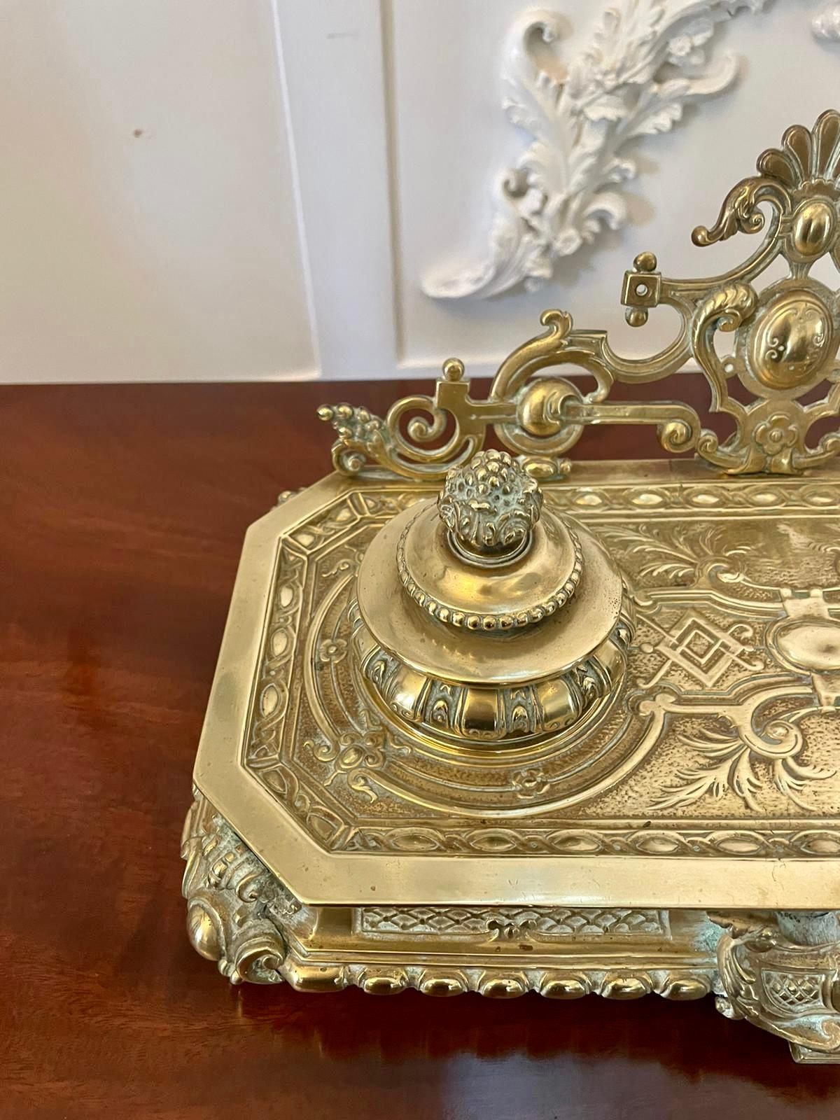 Magnificent Quality Antique 19th Century French Cast-Brass Desk Set For Sale 6