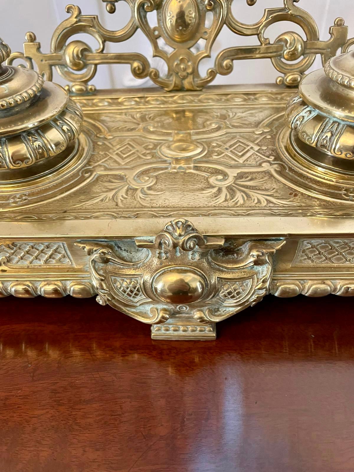 Magnificent Quality Antique 19th Century French Cast-Brass Desk Set For Sale 7