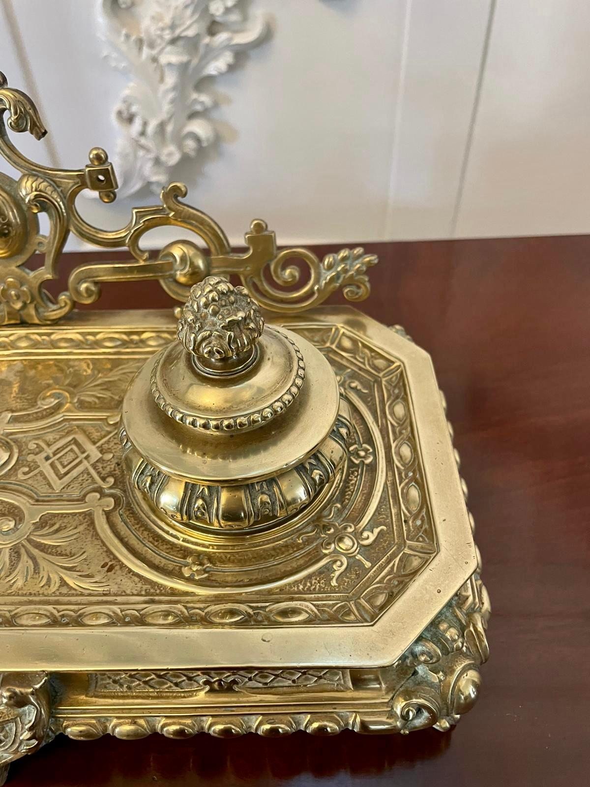 Magnificent Quality Antique 19th Century French Cast-Brass Desk Set For Sale 8