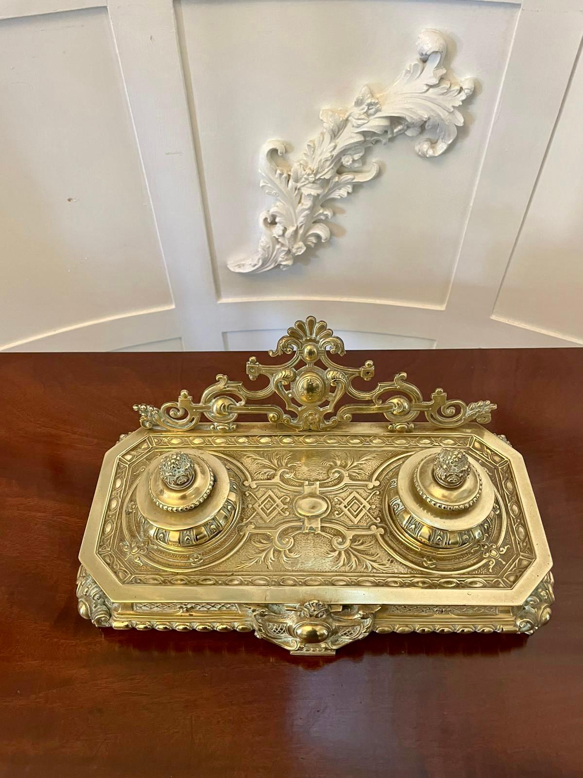 Magnificent Quality Antique 19th Century French Cast-Brass Desk Set For Sale 10