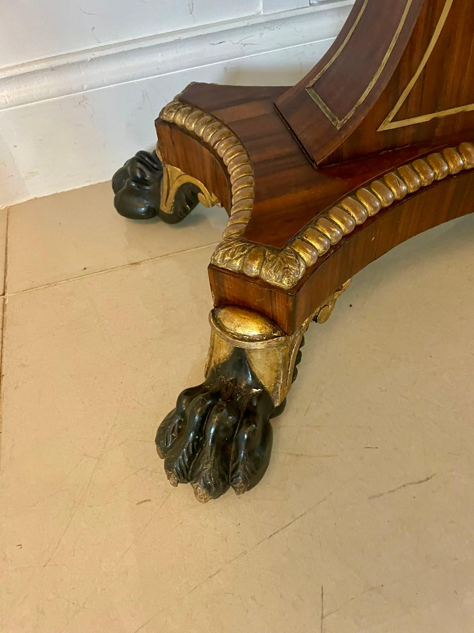 Magnificent Quality Antique George III Rosewood Brass Inlaid Card/Console Table For Sale 4