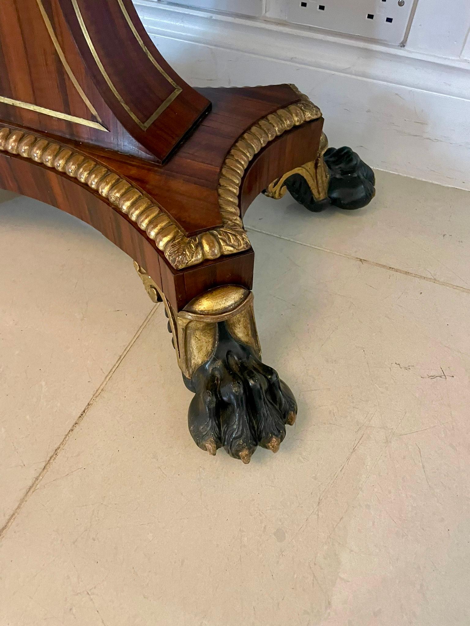 Magnificent Quality Antique George III Rosewood Brass Inlaid Card/Console Table For Sale 7
