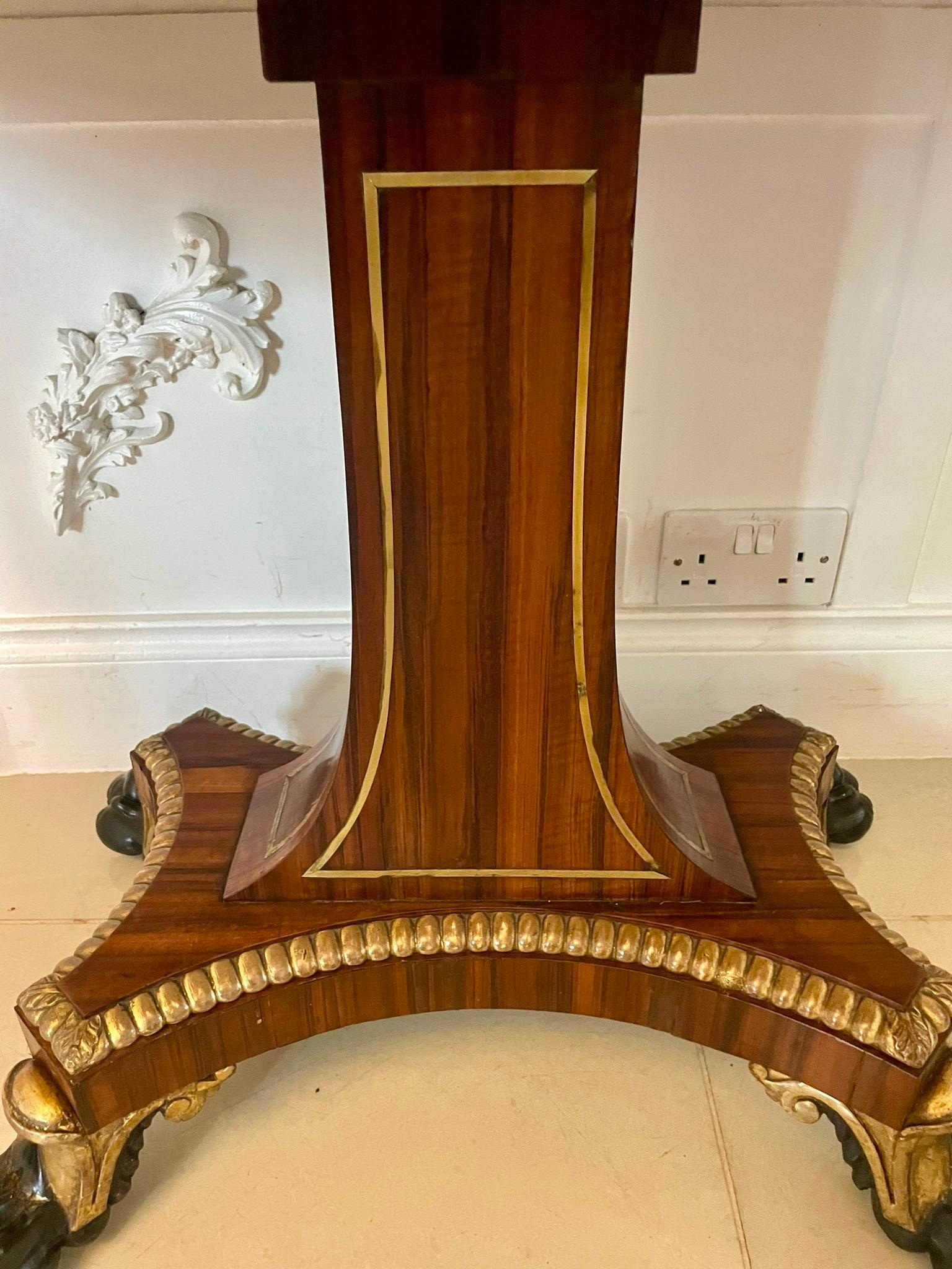 Magnificent Quality Antique George III Rosewood Brass Inlaid Card/Console Table For Sale 8