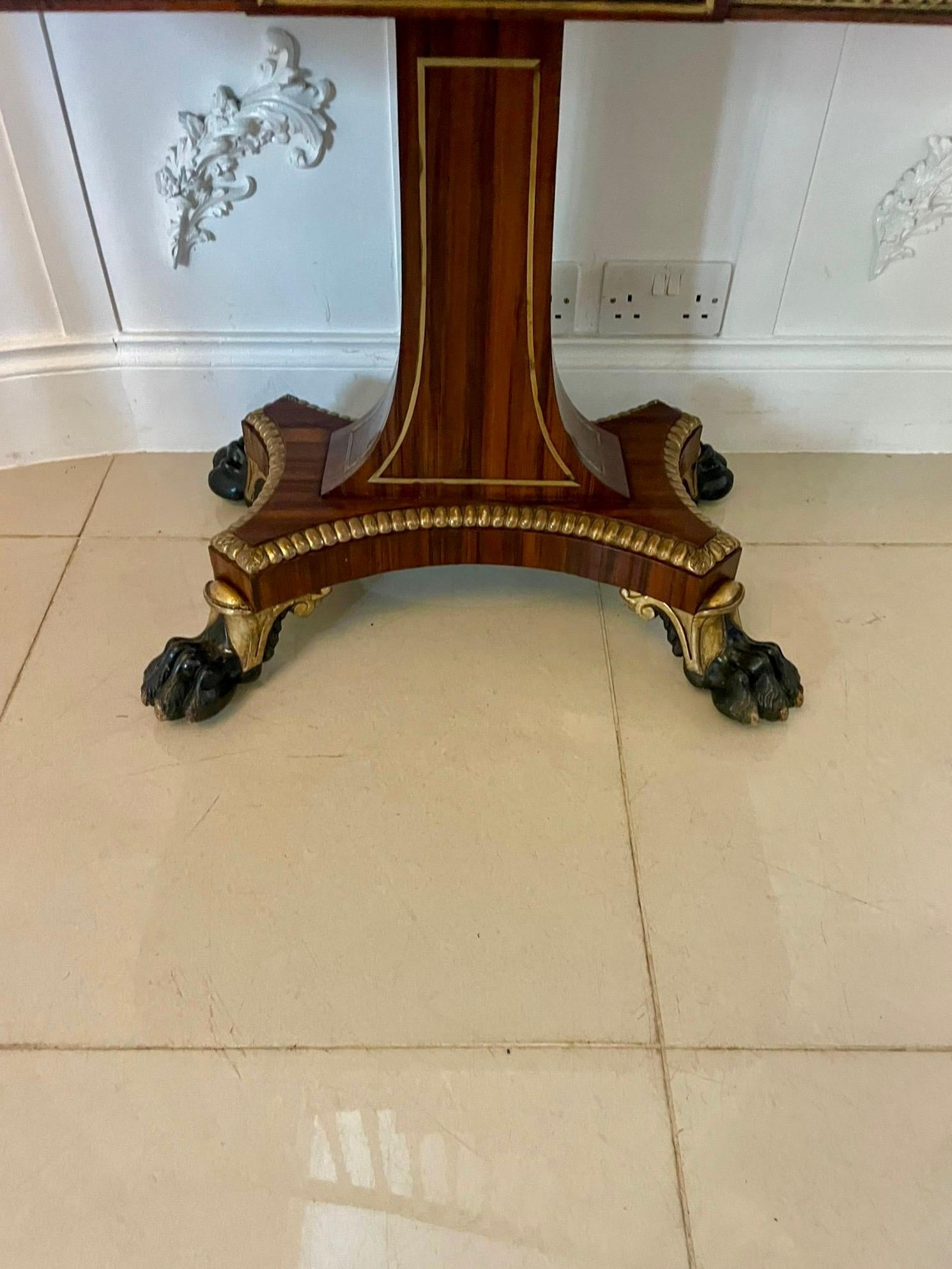 Magnificent Quality Antique George III Rosewood Brass Inlaid Card/Console Table For Sale 9