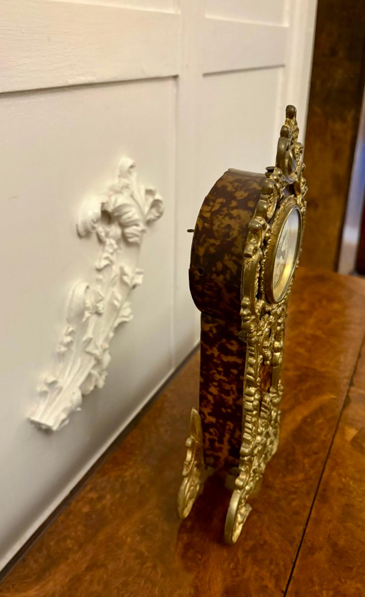 20th Century Magnificent Quality Antique Ornate Gilded Brass Miniature Longcase Clock For Sale