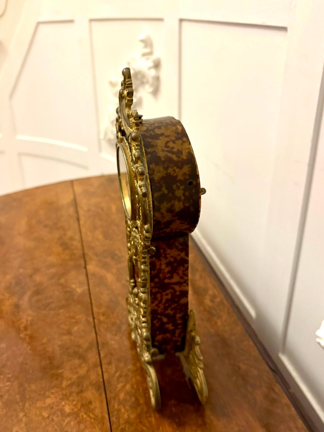 Magnificent Quality Antique Ornate Gilded Brass Miniature Longcase Clock For Sale 1