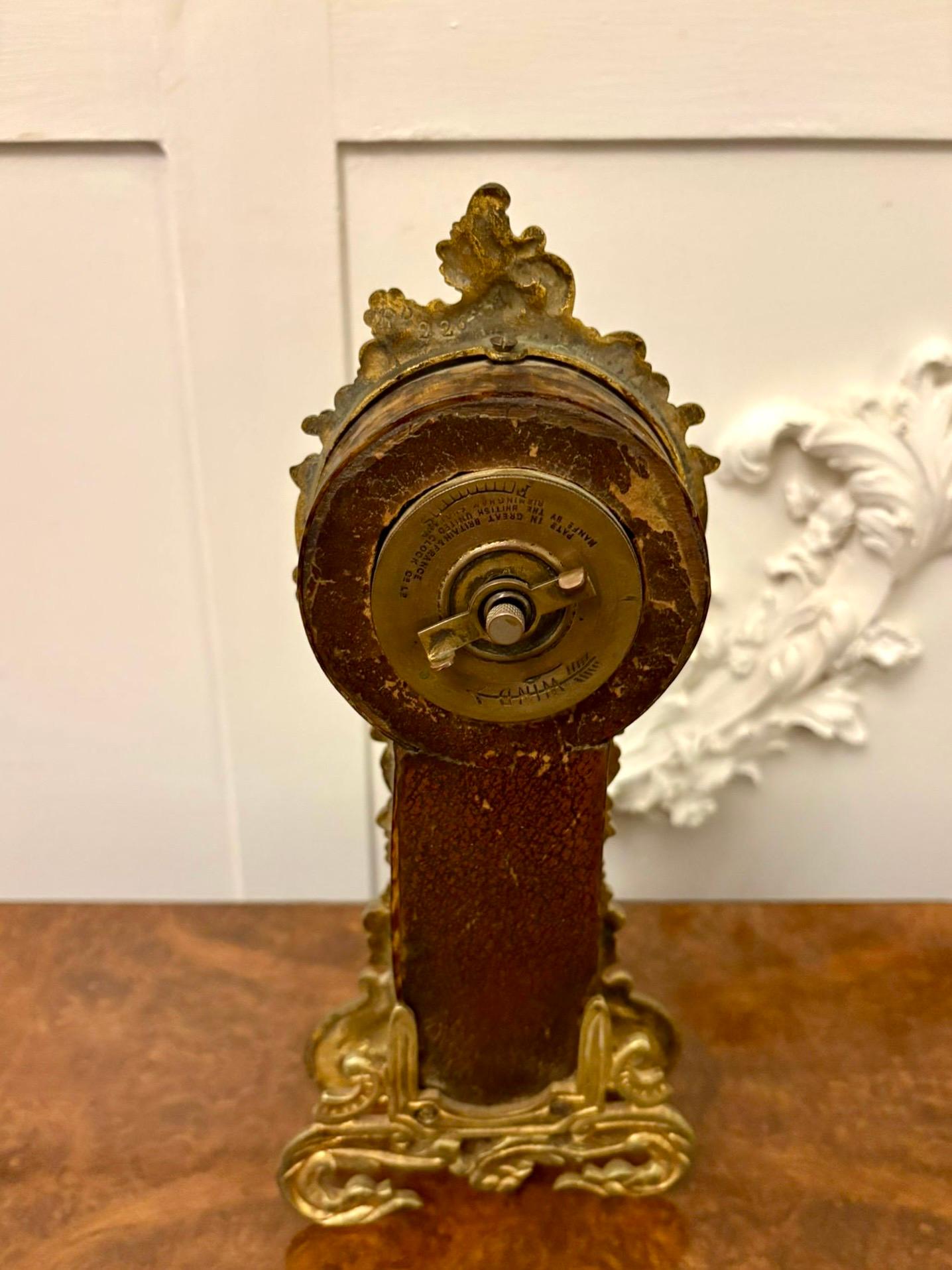 Magnificent Quality Antique Ornate Gilded Brass Miniature Longcase Clock For Sale 2