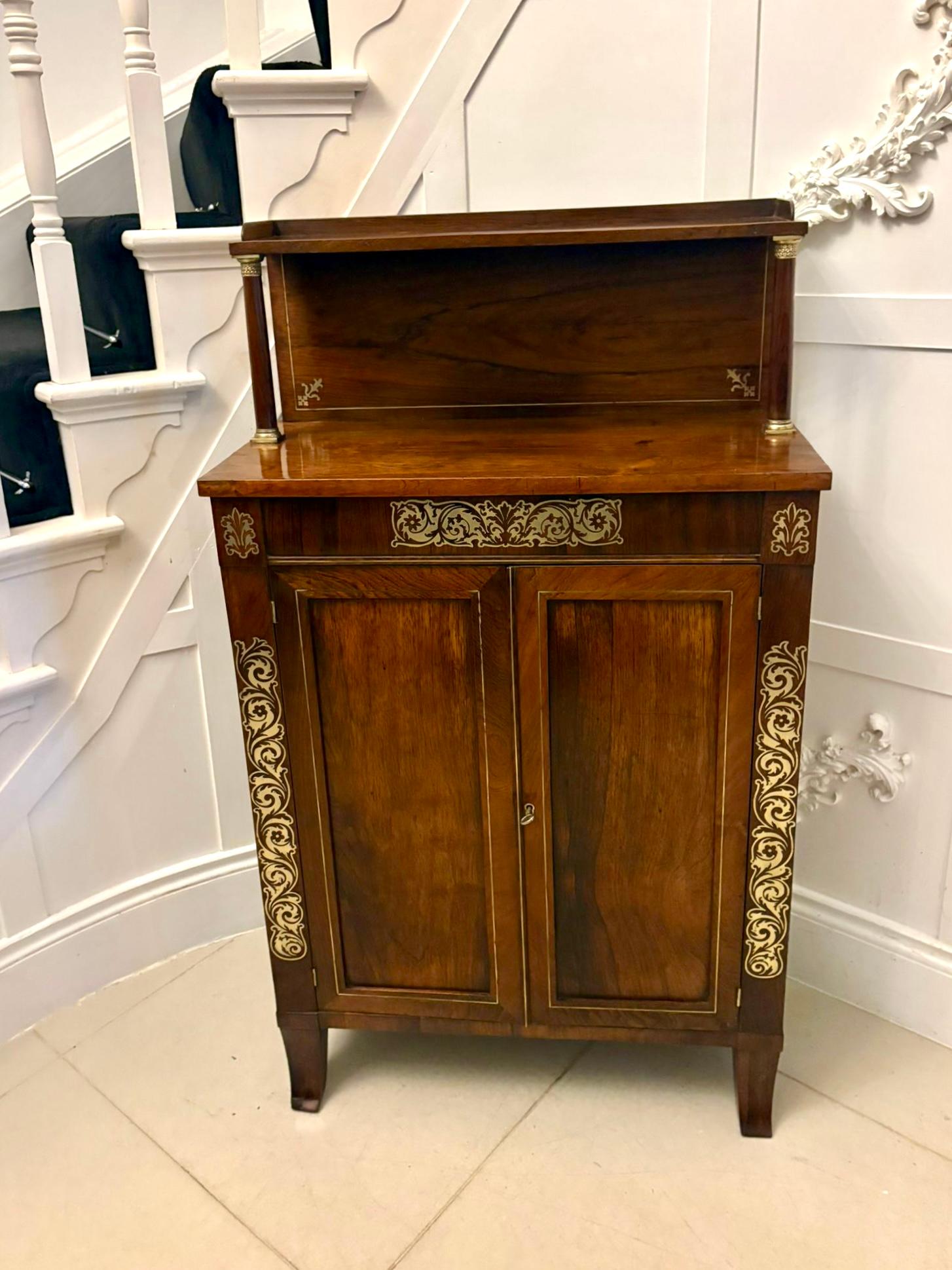 Magnificent Quality Antique Regency Mahogany Chiffonier / Side Cabinet im Angebot 8
