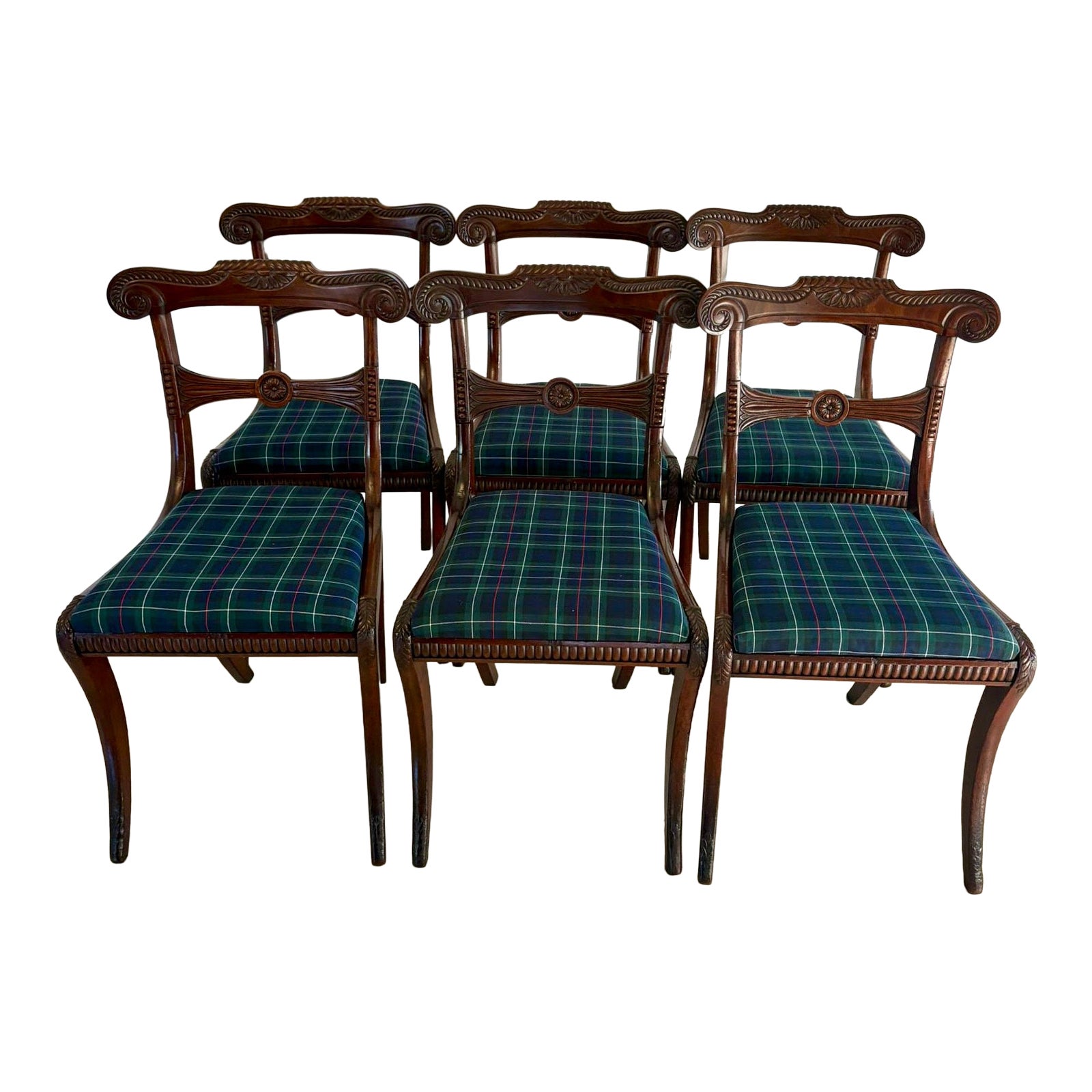 Magnificent Quality Antique Set of 6 Regency Dining Chairs For Sale