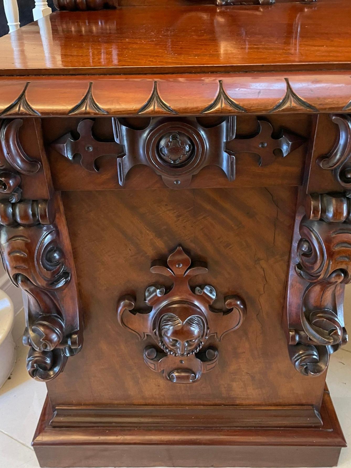 Magnificent Quality Antique William iv Carved Mahogany Sideboard For Sale 3