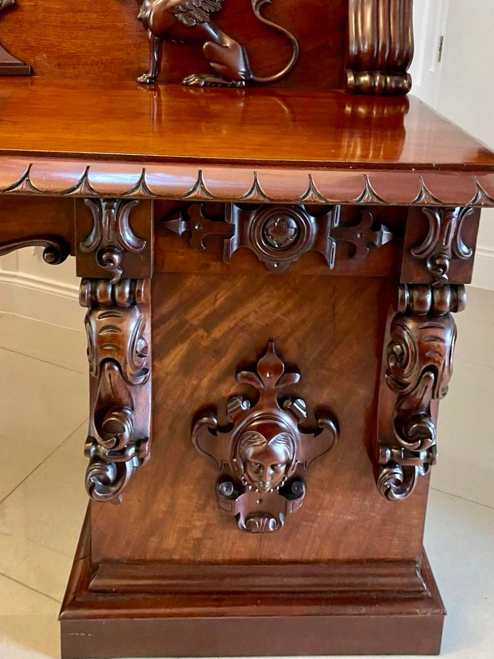 Magnificent Quality Antique William iv Carved Mahogany Sideboard For Sale 5