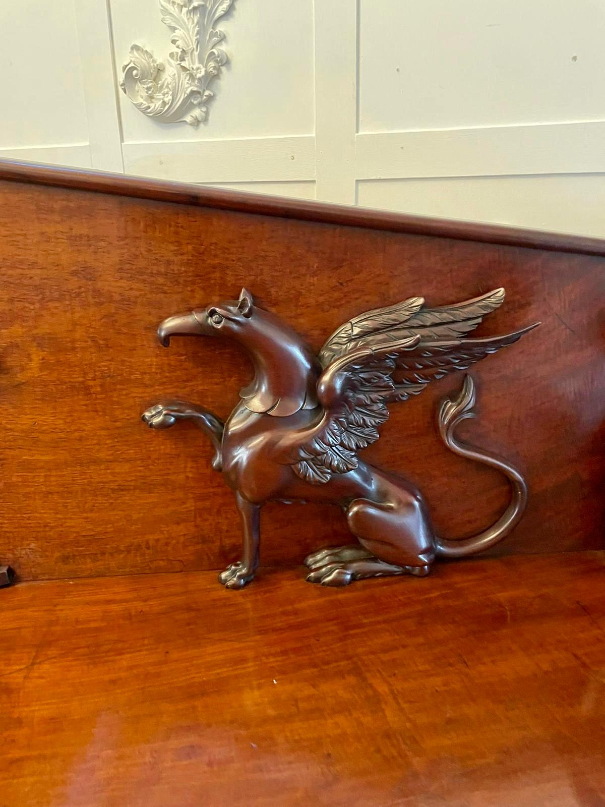 19th Century Magnificent Quality Antique William iv Carved Mahogany Sideboard For Sale