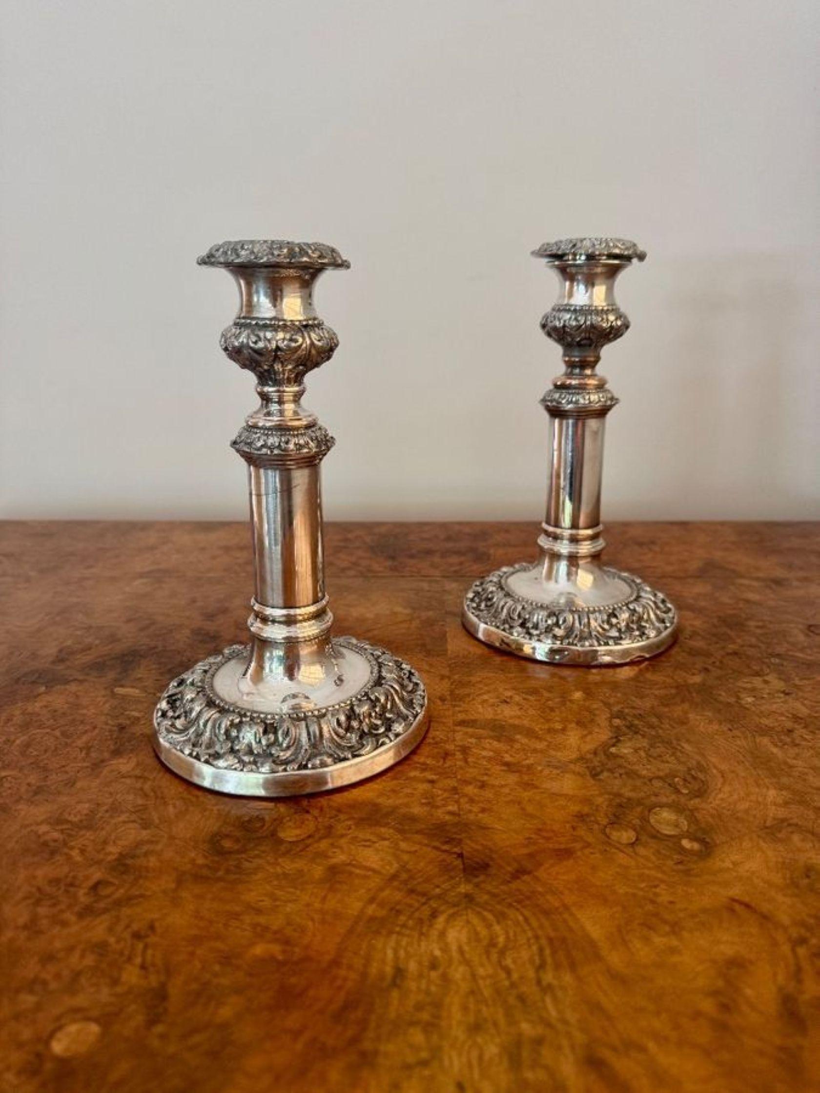 Magnificent quality pair of antique Georgian telescopic candlesticks In Fair Condition For Sale In Ipswich, GB