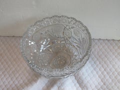 Magnificent Rare 19th C Brilliant Cut Dorflinger Etched Centerpiece Punch Bowl