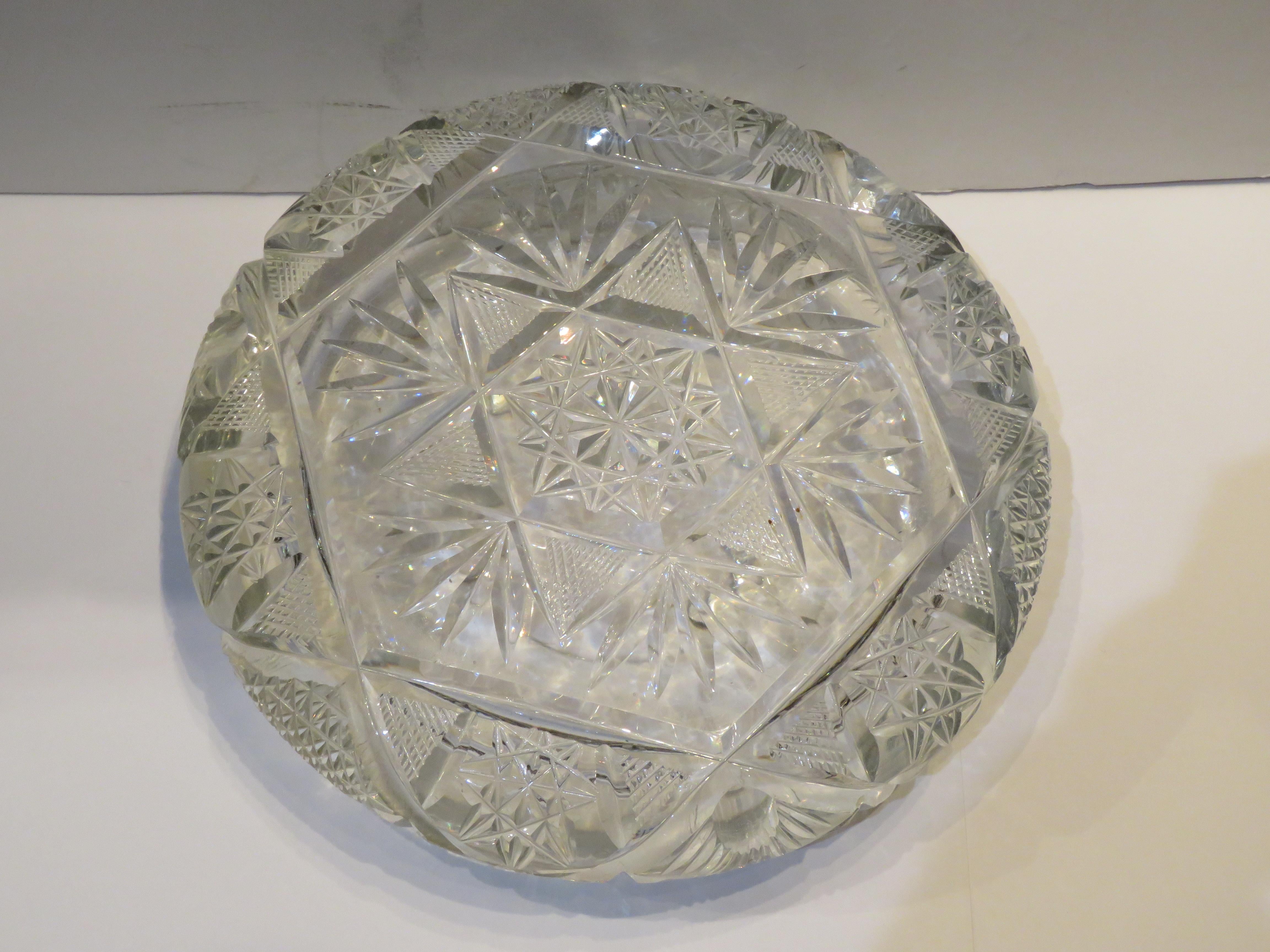 Prächtige, seltene Dorflinger-Aschenbecherschale mit Brillantschliff im Brillantschliff aus dem 19. Jahrhundert (20. Jahrhundert) im Angebot