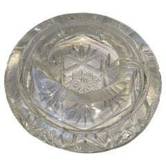 Magnificent Rare 19th Century Brilliant Cut Dorflinger Etched Ashtray Bowl