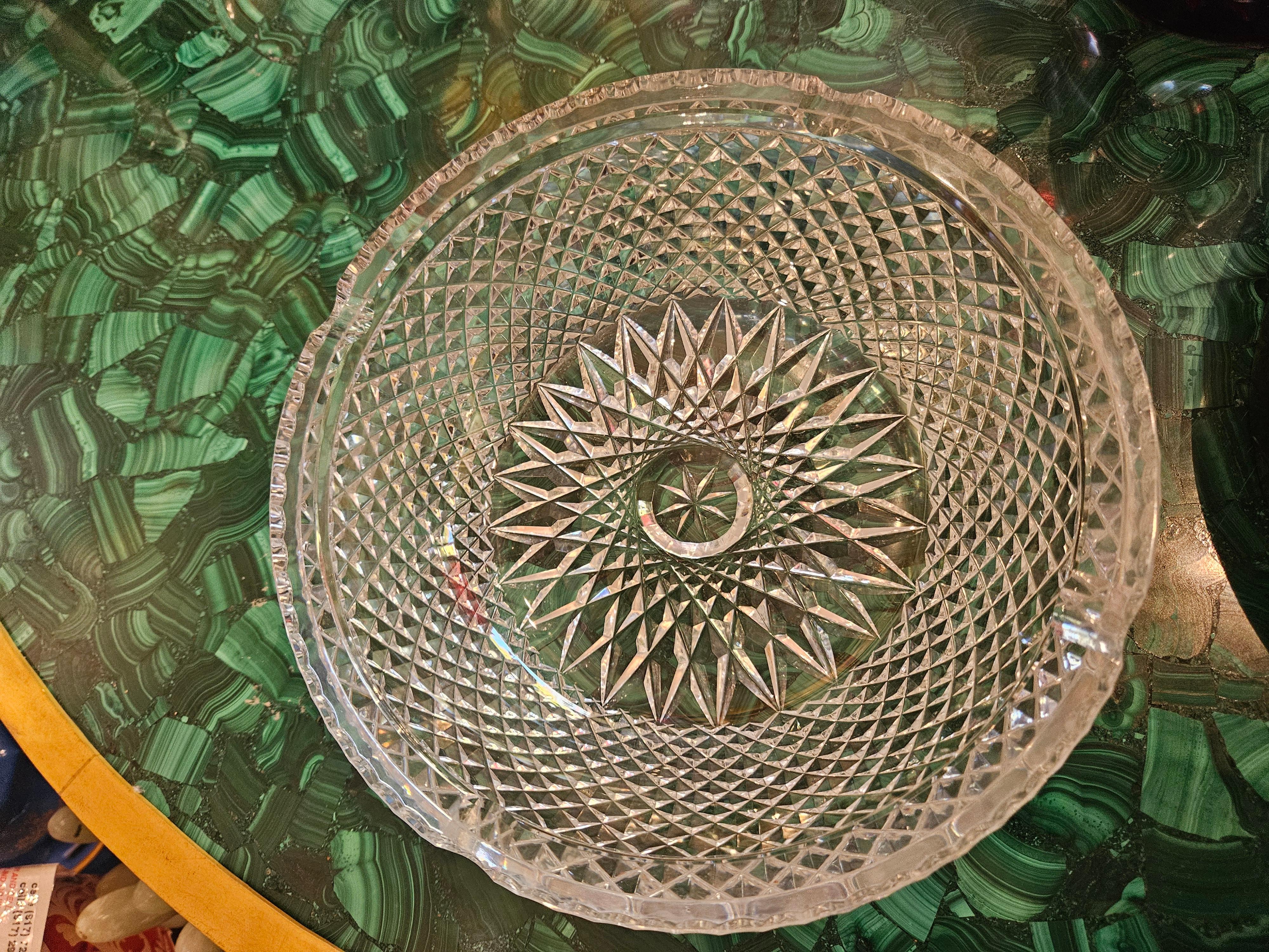 North American Magnificent Rare 19th Century Large Brilliant Cut Dorflinger Etched Bowl For Sale