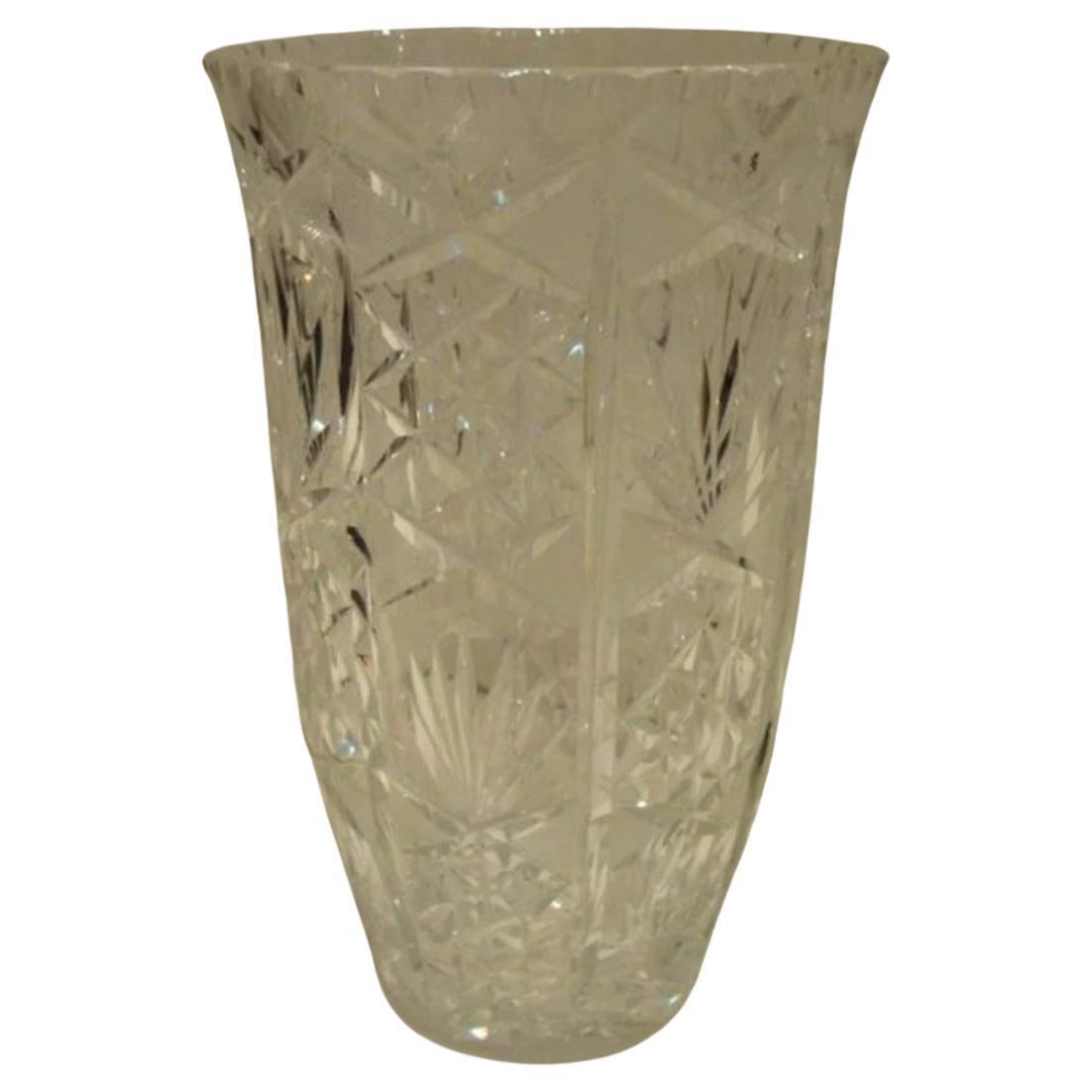 Magnificent Rare 19th Century Large Brilliant Cut Dorflinger Etched Vase