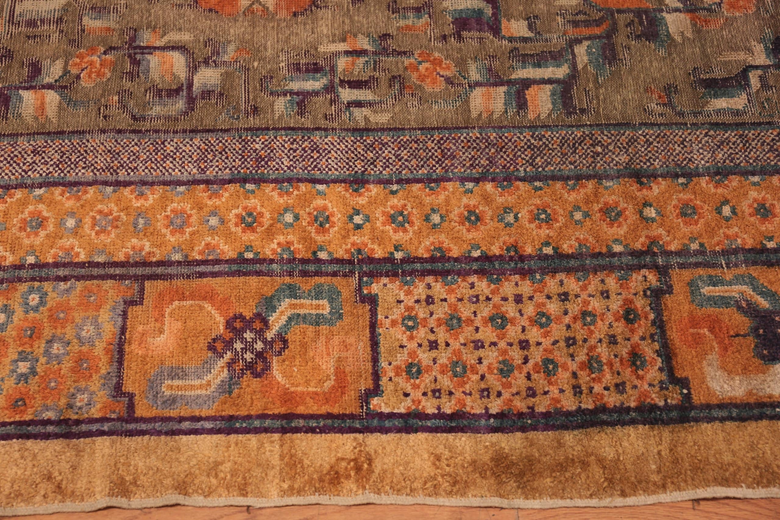 Prächtiger, seltener und Sammlerstücker, antiker chinesischer Seidenteppich 6' x 9' im Zustand „Gut“ im Angebot in New York, NY
