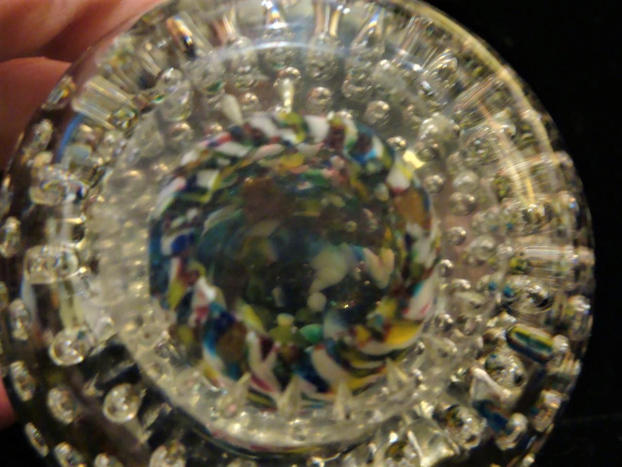 Women's Magnificent Rare Colorful Heavy Italian Millefiori Swirl Glass Paperweight  For Sale