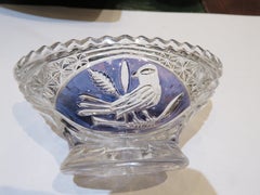 Magnificent Rare Heavy French Crystal Cut Beveled Opalescent Glass Centerpiece