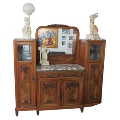 Magnifique et rare commode du 19ème siècle en bronze, bois et marbre