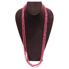 Vintage Magnificent Rare NYC Estate Fancy 3 Strand Glittering Red Garnet Necklaces