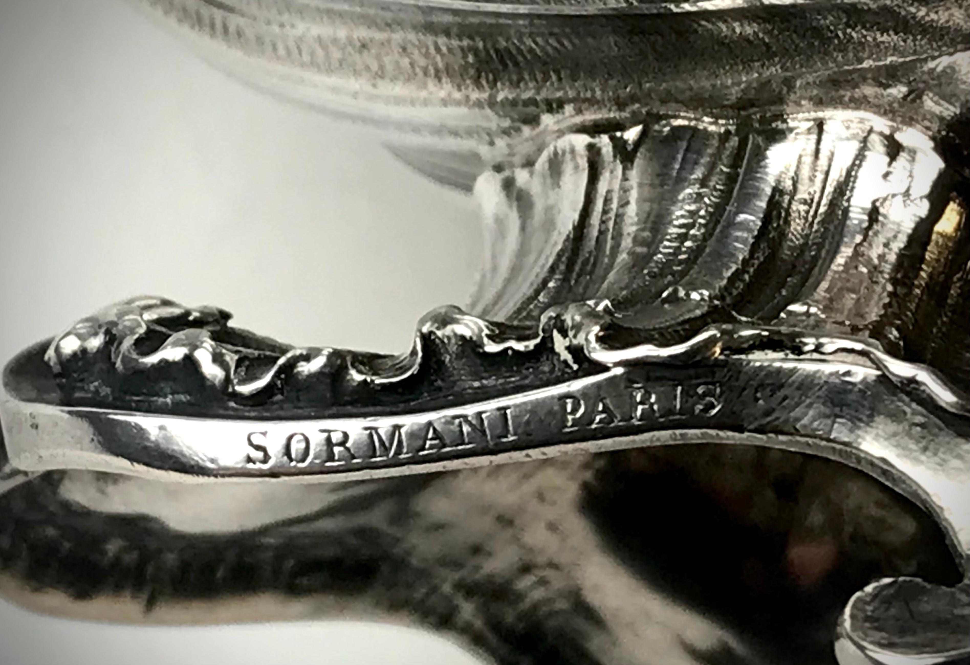 Magnificent Rare Solid Silver Sterling Sauce Boat France Sormani Paris For Sale 6