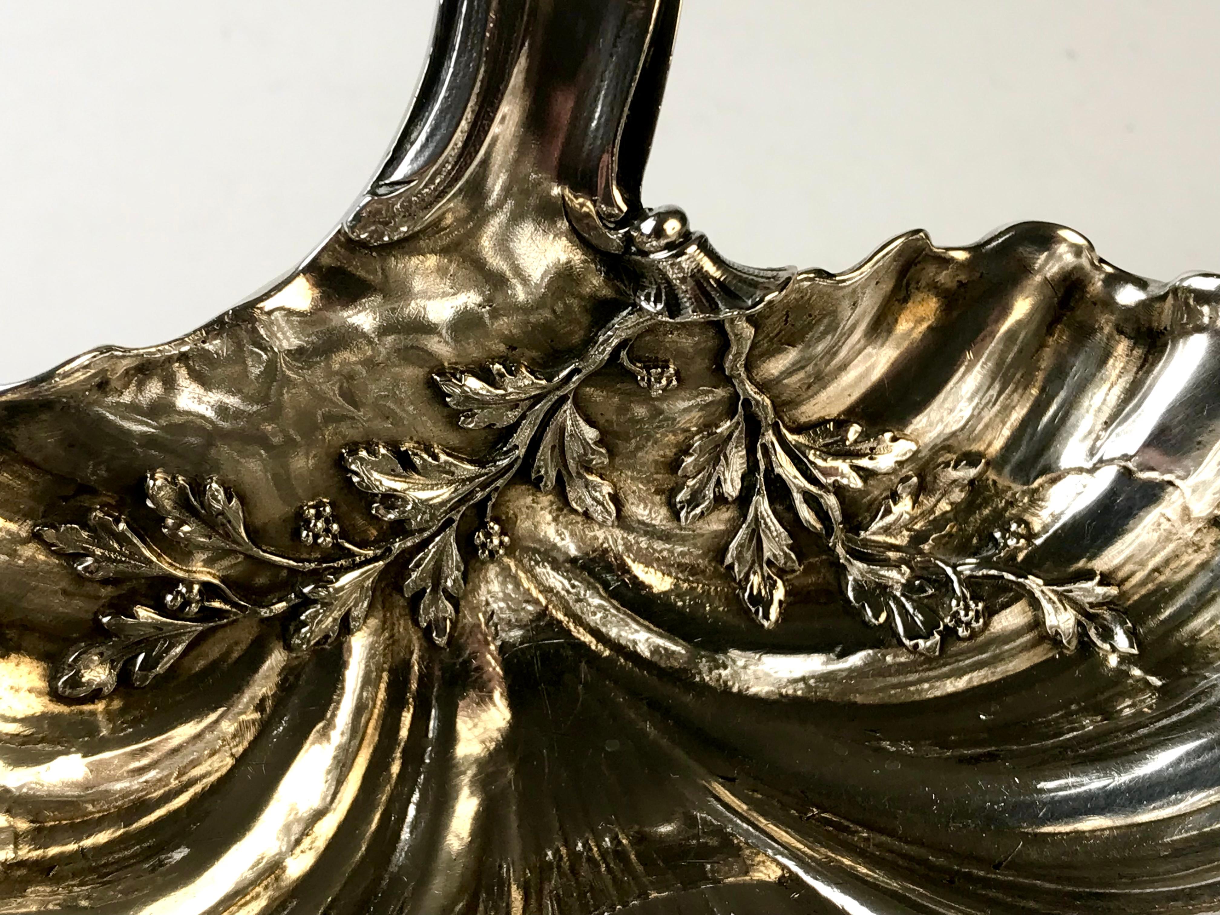 French Magnificent Rare Solid Silver Sterling Sauce Boat France Sormani Paris For Sale