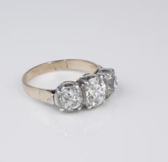 Magnificent Rare Victorian 4.0 Carat Diamond Trilogy Ring