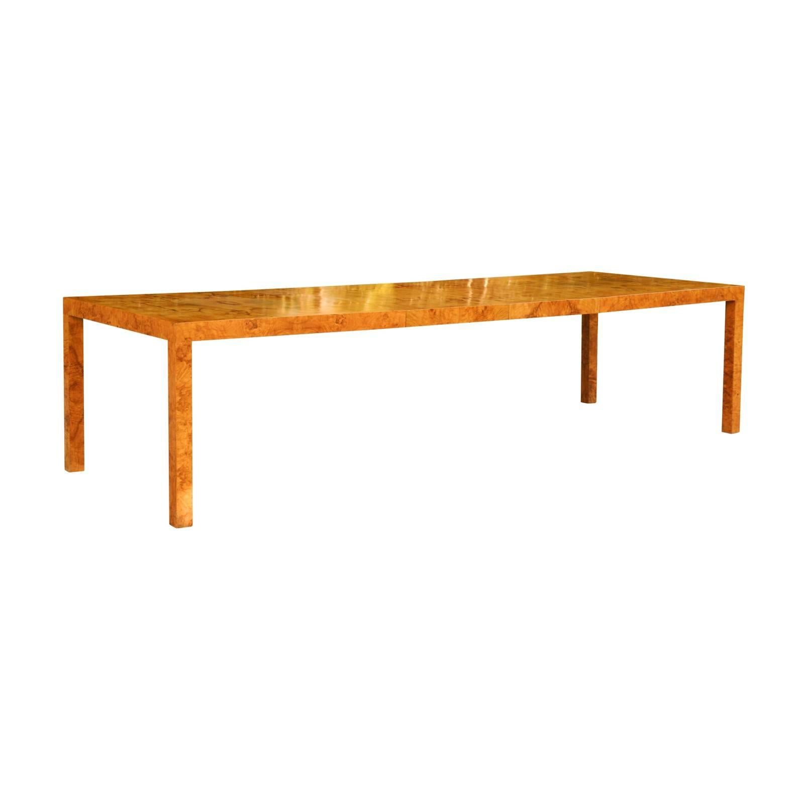 Magnificent Restored Butterfly Patterned Olivewood Dining Table by Milo Baughman