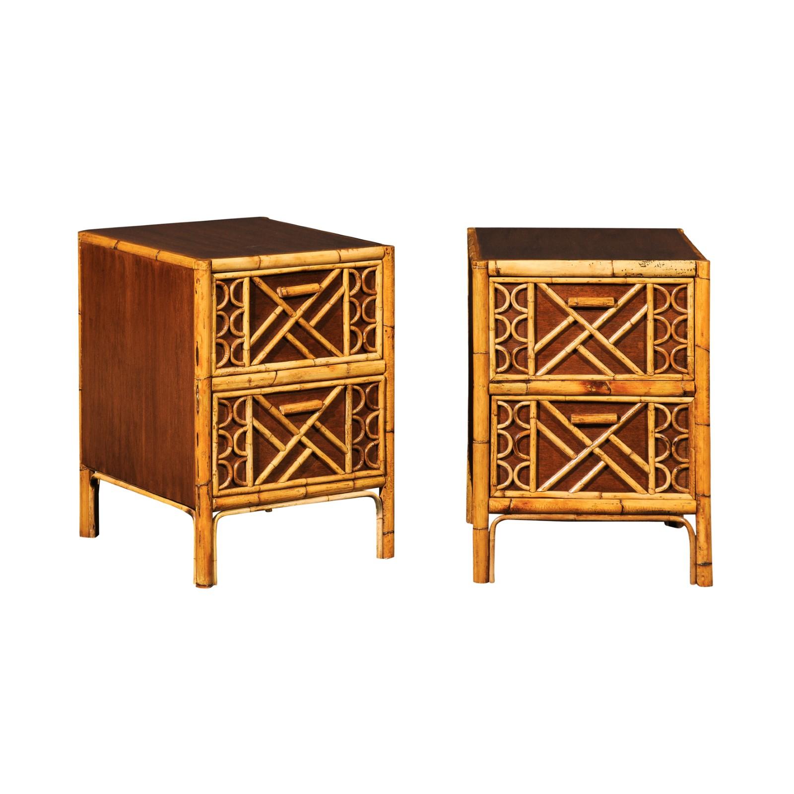 These magnificent end tables are shipped as professionally photographed and described in the listing narrative: Meticulously professionally restored and completely installation ready.

A jaw-dropping pair of organic end tables or night stands,