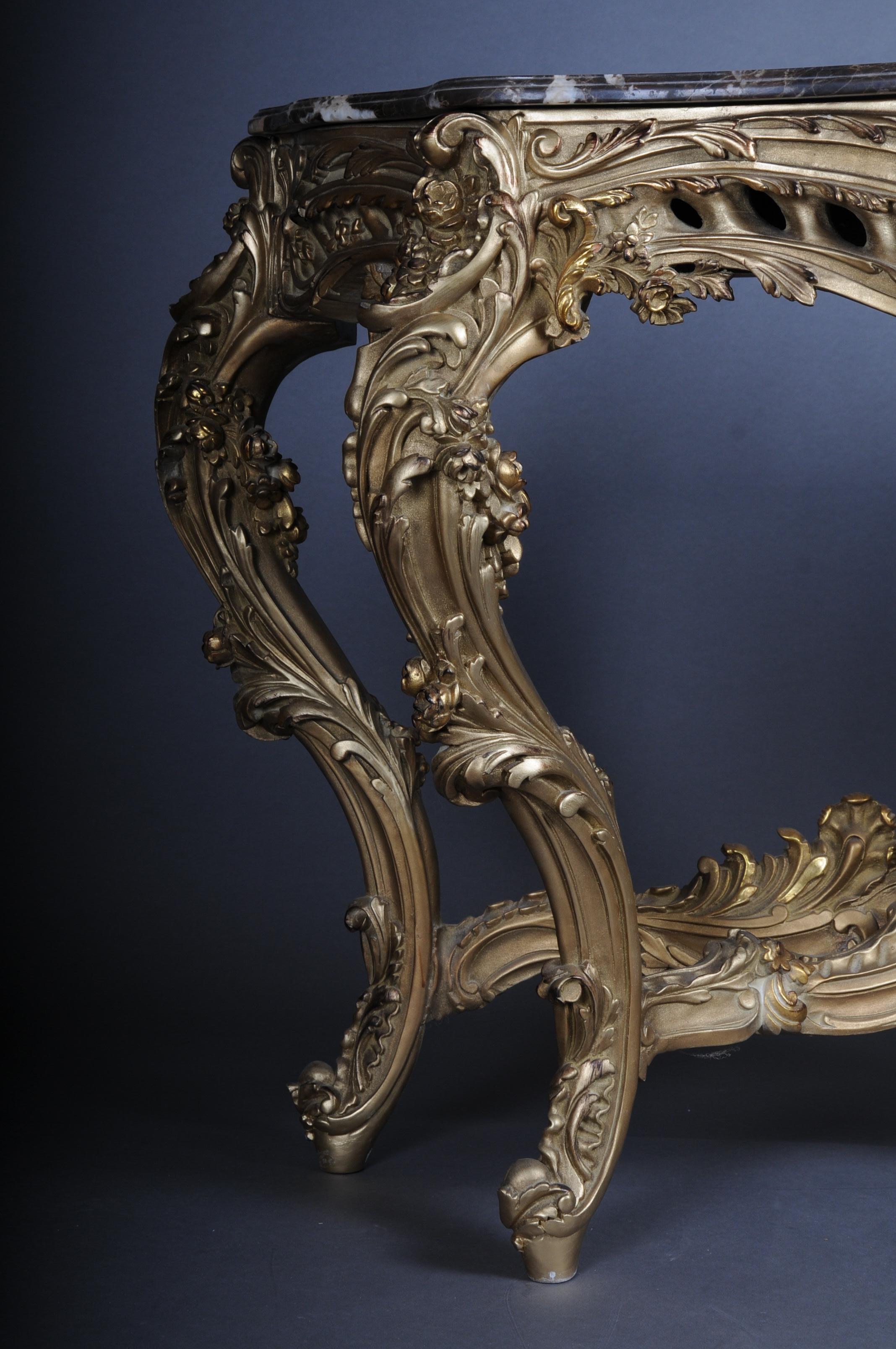 Magnificent Rococo Mirror Console / Sideboard, Gold Beech Wood, Gilt For Sale 3