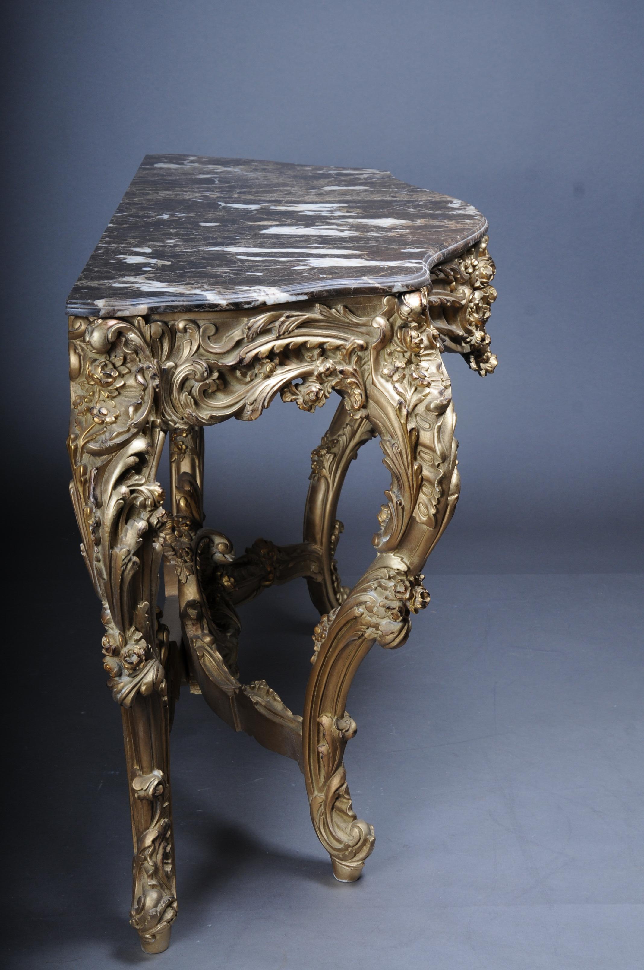 Magnificent Rococo Mirror Console / Sideboard, Gold Beech Wood, Gilt For Sale 5