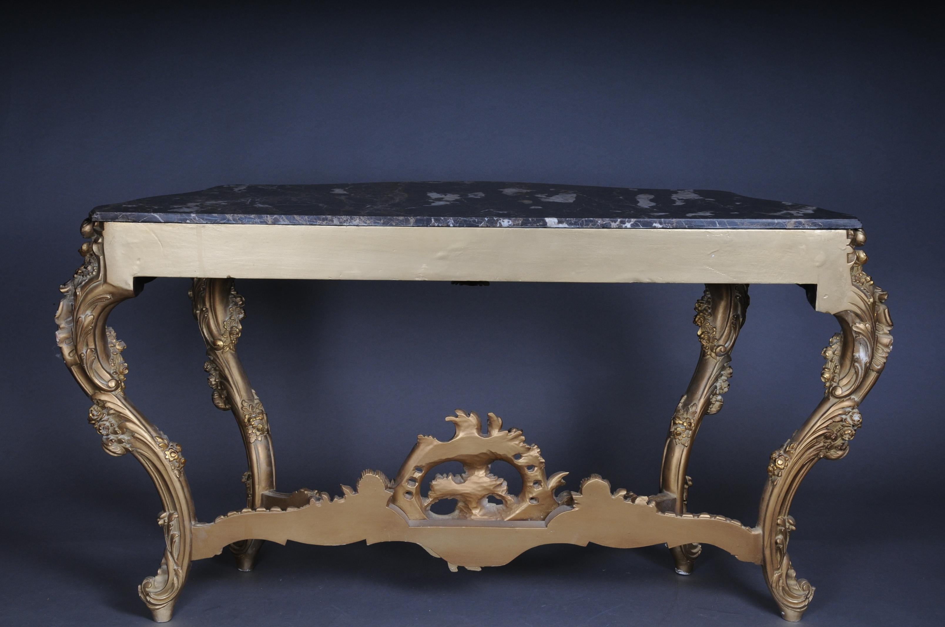 Magnifique console / buffet rococo à miroir, bois de hêtre doré et doré en vente 9