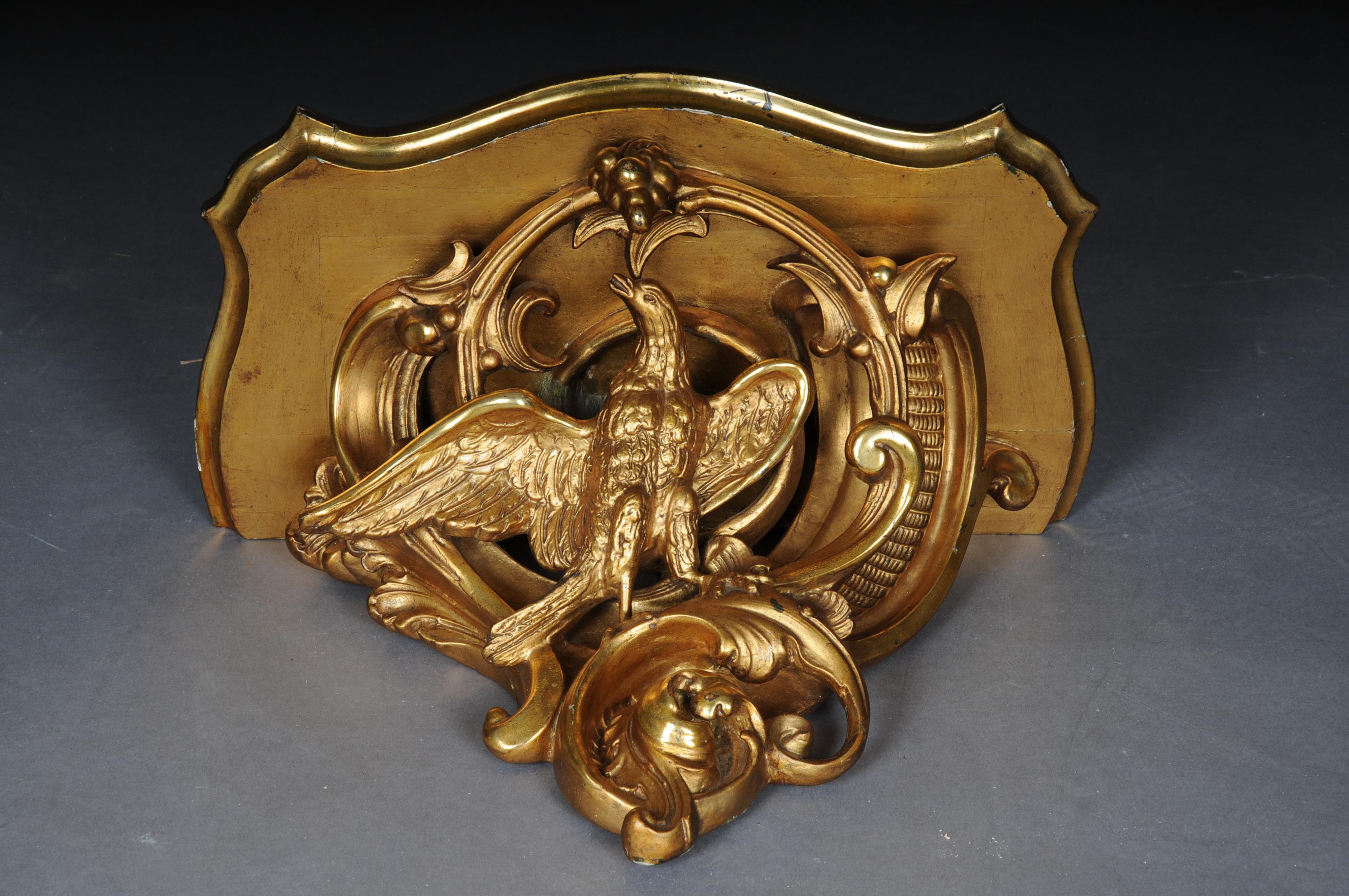 Magnificent Rococo Wall Console with Eagle, Gilded For Sale 4