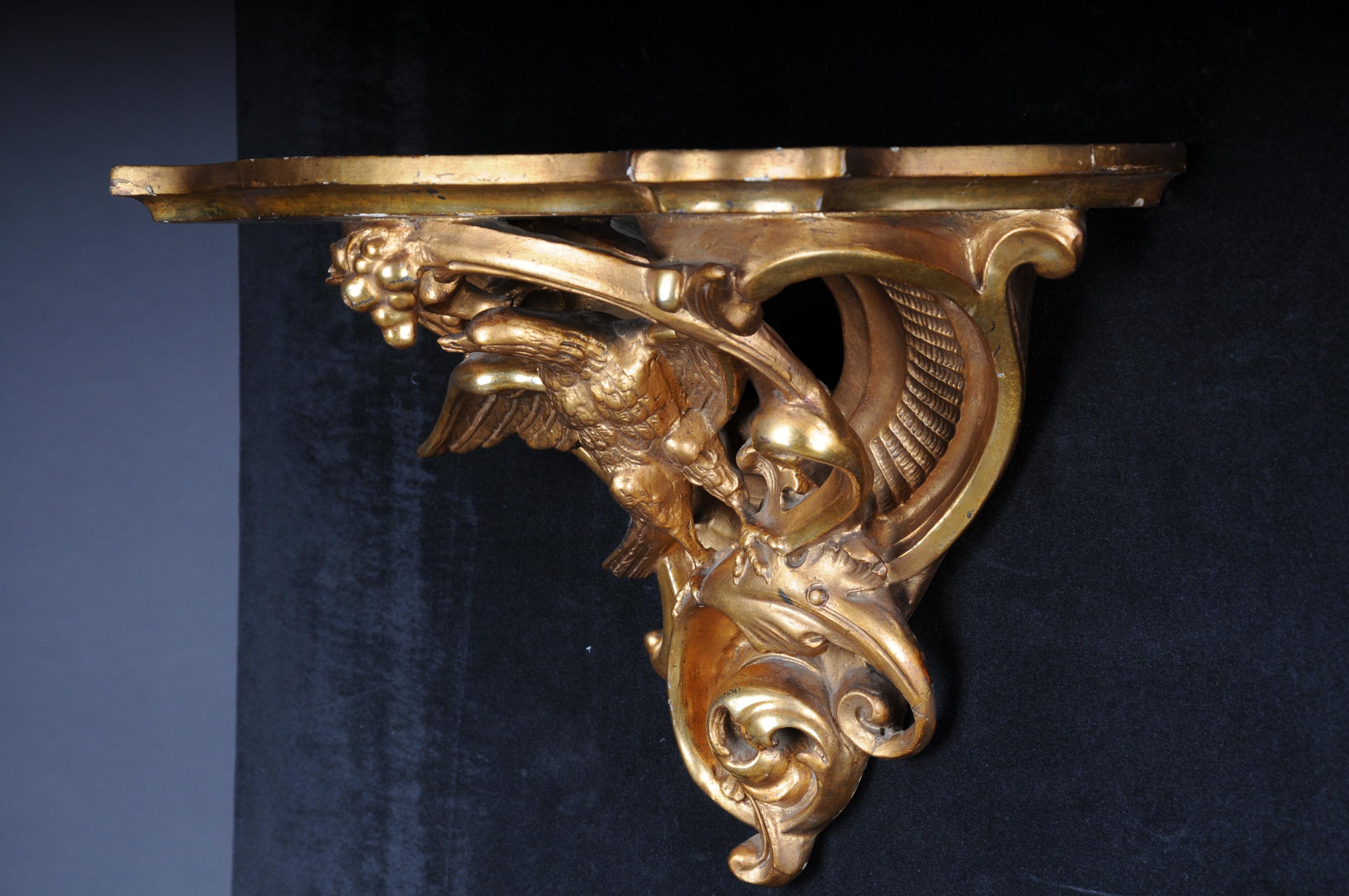 Magnificent Rococo Wall Console with Eagle, Gilded For Sale 1