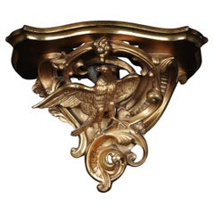 Antique Magnificent Rococo Wall Console with Eagle, Gilded