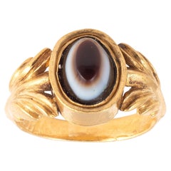 Magnífico anillo romano de ágata de oro del siglo III d.C.