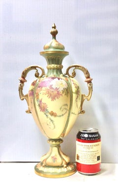 Magnificent Royal Worcester Painted Blush Ivory Vase