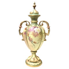 Magnificent Royal Worcester Painted Blush Ivory Vase