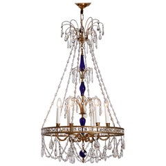 Magnificent Russian Chandelier in Cobalt Blue