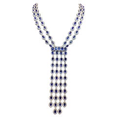 Collar de borlas de zafiro y diamantes