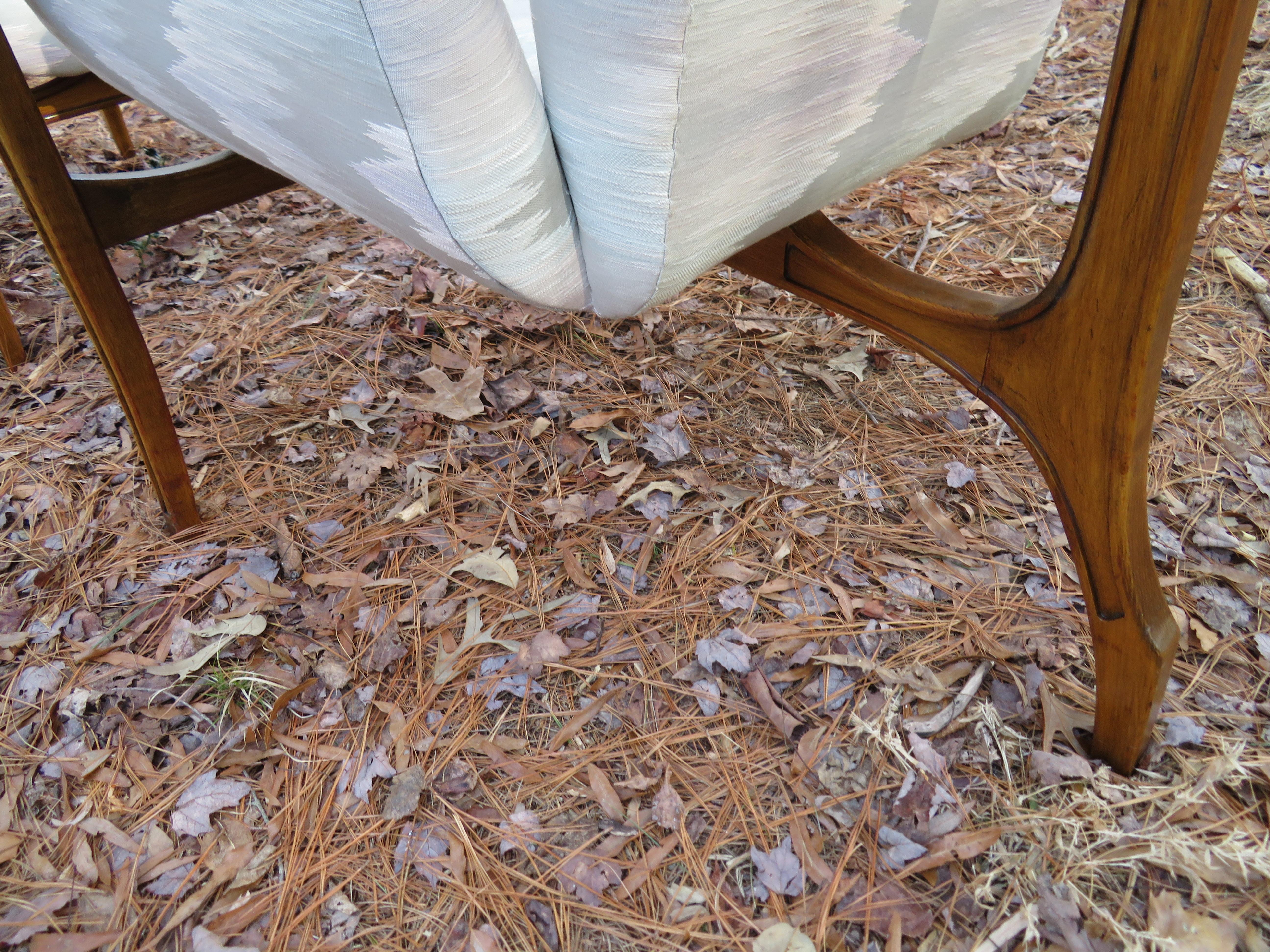 Magnificent Sculptural 3-Leg Lounge Chairs Mid-Century Modern, Pair In Good Condition For Sale In Pemberton, NJ