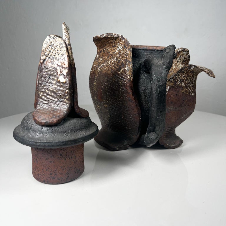 Magnificent Sculptural Tea Pot Vintage Art Pottery For Sale at 1stDibs